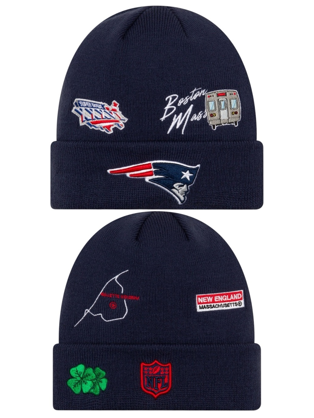 NWOT New Era New England Patriots Super Bowl XXXVI Knit Navy Beanie Hat